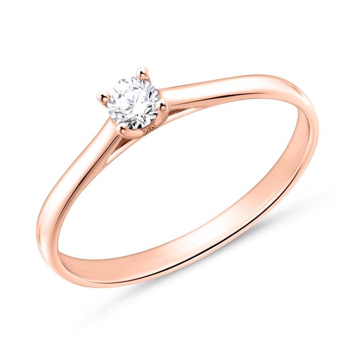 Engagement ring in 18ct rose gold with diamond