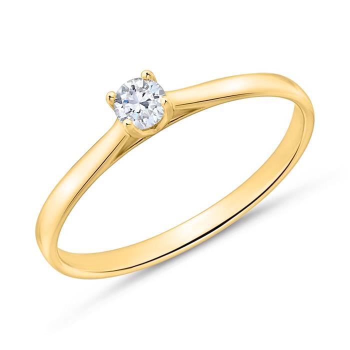 14k gouden Diamanten verlovingsring