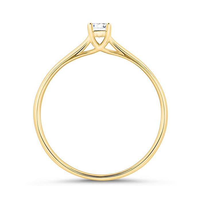 14k gouden Diamanten verlovingsring