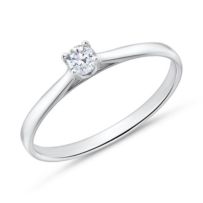 14ct white gold engagement ring with diamond