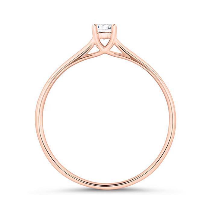 18ct rose gold engagement ring with diamond