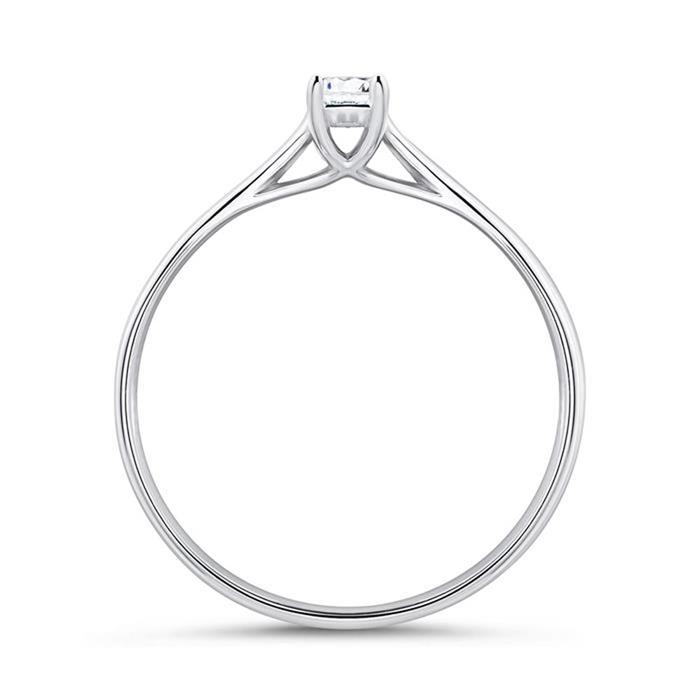 14 quilates anillo de compromiso de oro blanco con diamante