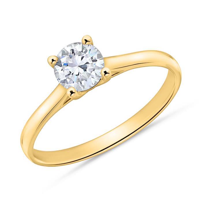 18 karaat gouden solitaire ring met Diamant