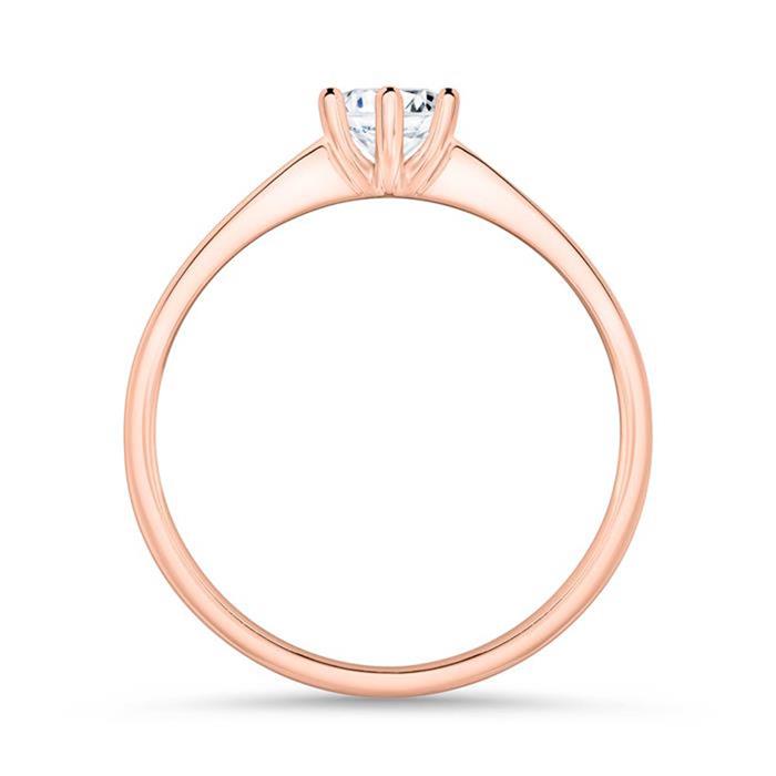 14ct rose gold engagement ring with diamond