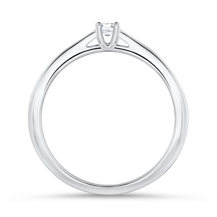 Engagement ring in 14ct white gold with diamond
