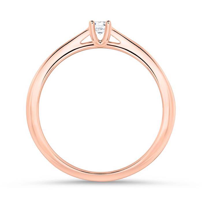 18k roségouden verlovingsring met Diamant