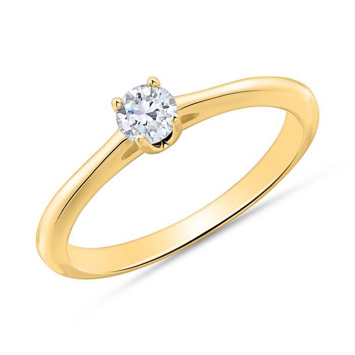 14k gouden Diamanten verlovingsring