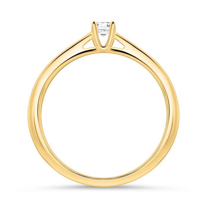 14k gouden Diamanten verlovingsring