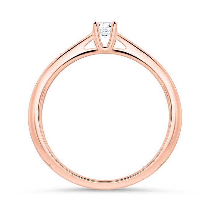 14ct rose gold ring with diamond