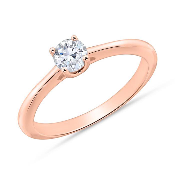 14ct rose gold ring with diamond