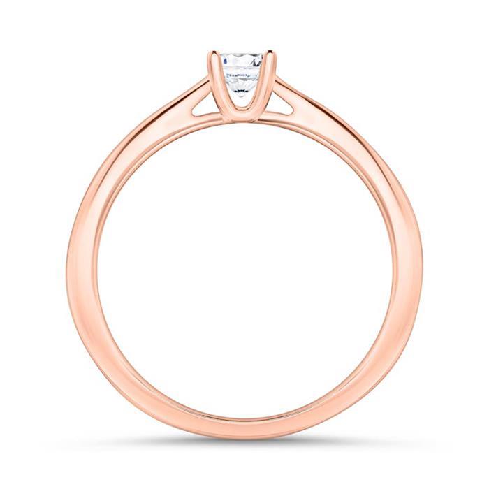 585er Roségold Ring mit Diamant