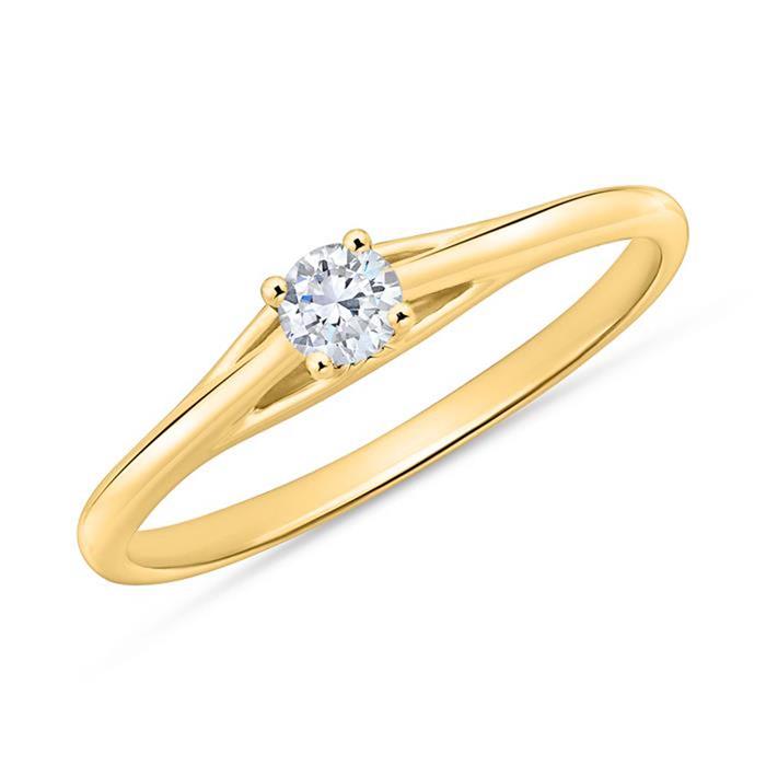 585er Gold Verlobungsring mit Diamant