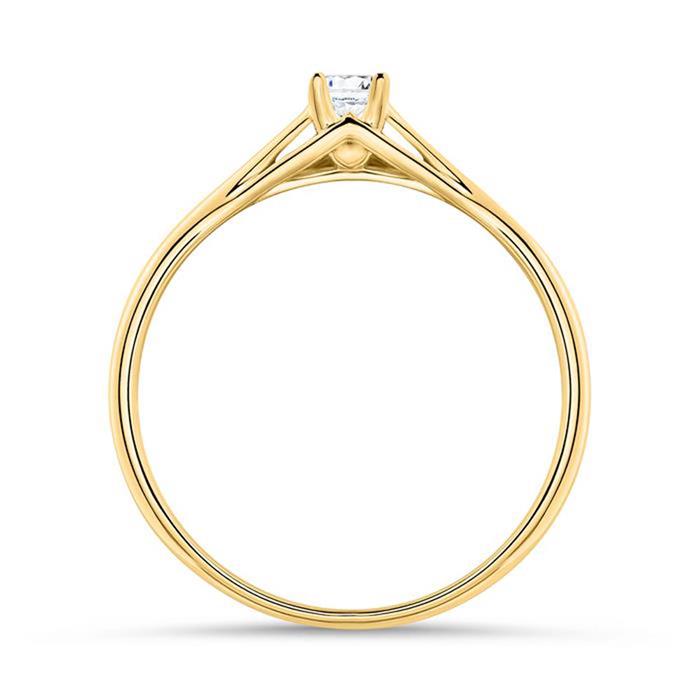 585er Gold Verlobungsring mit Diamant