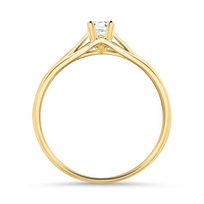 14 quilates anillo de compromiso de oro con diamante