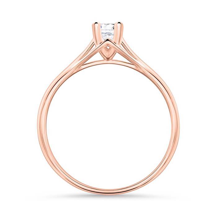 18ct rose gold solitaire ring with diamond