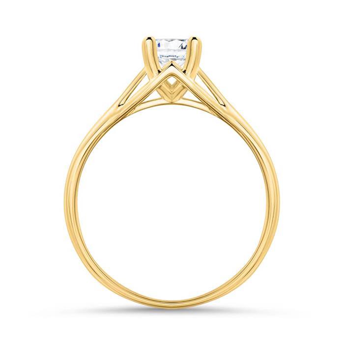 585er Gold Verlobungsring mit Diamant