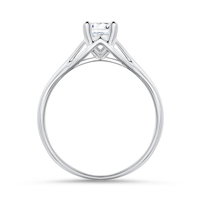 Engagement ring in 14ct white gold with diamond