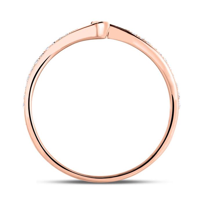 Engagement ring in 18ct rose gold with diamonds