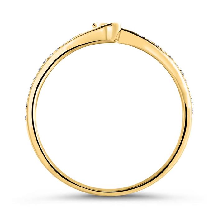 585er Gold Verlobungsring mit Diamanten