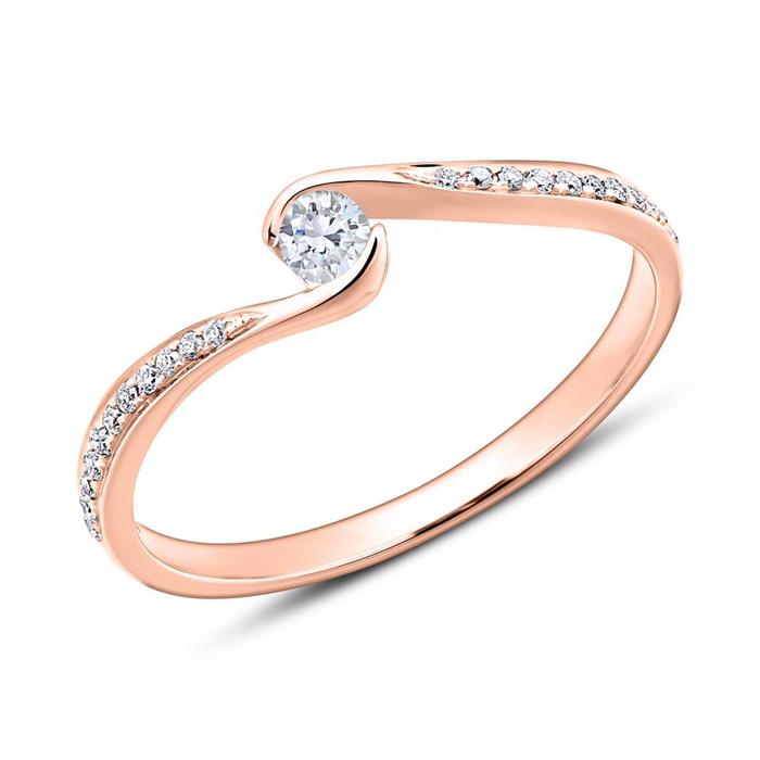 Diamond set engagement ring in 14ct rose gold