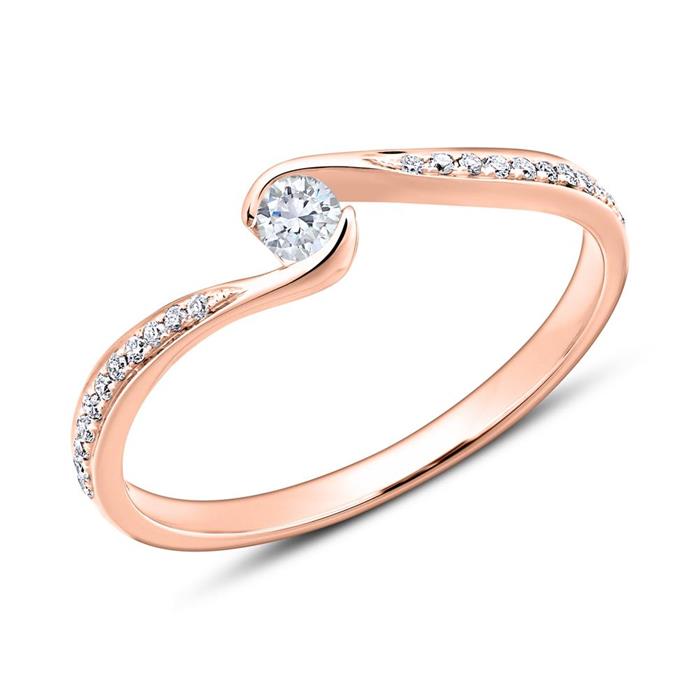 18K Roségold Verlobungsring mit Brillanten