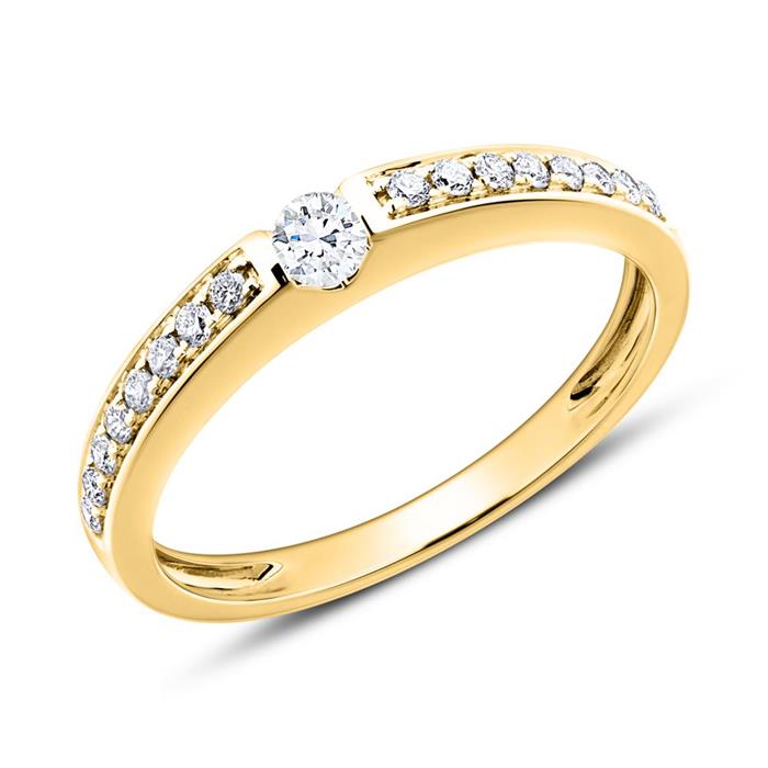 Ring in 18ct white gold with diamonds
