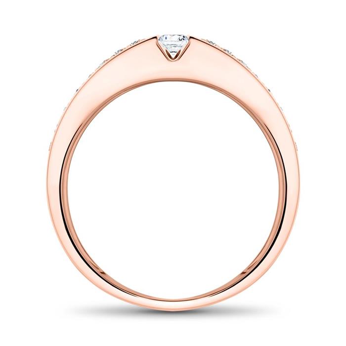 18ct rose gold engagement ring with diamonds