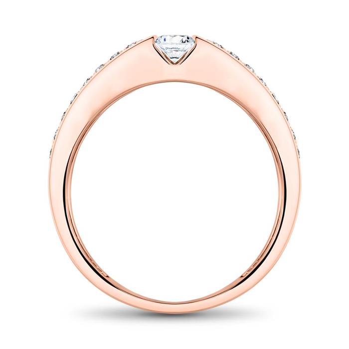 Diamantbesetzter Ring aus 585er Roségold