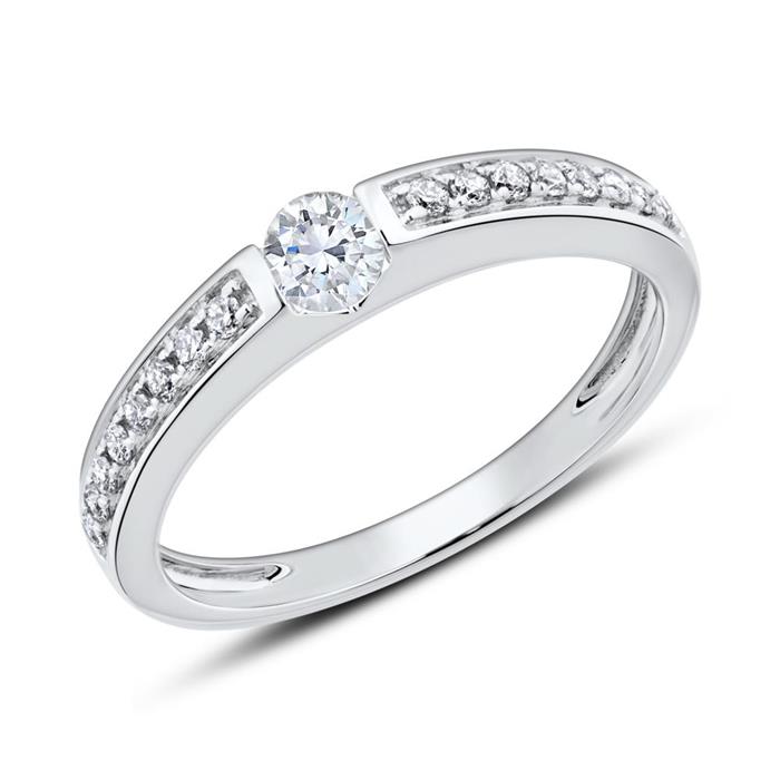 Engagement ring in 950 platinum with diamonds