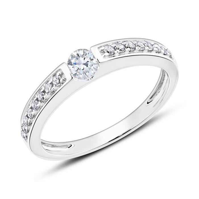 18ct white gold engagement ring with diamonds