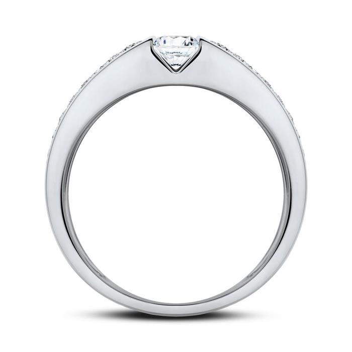 Engagement ring in 950 platinum with diamonds
