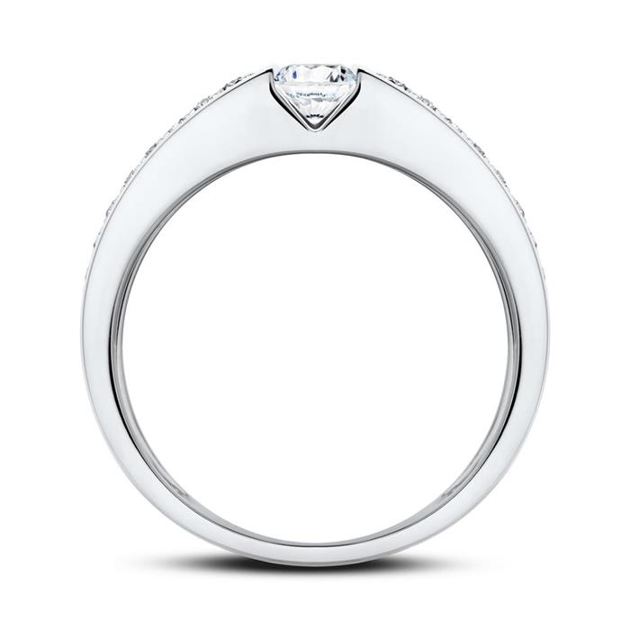 18ct white gold ladies ring with diamonds