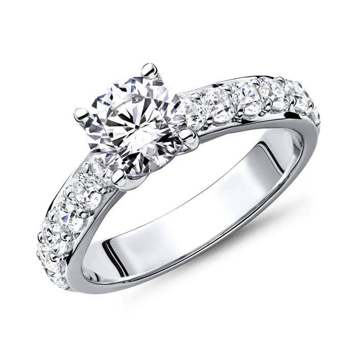 Engagement ring in 925 silver with zirconia