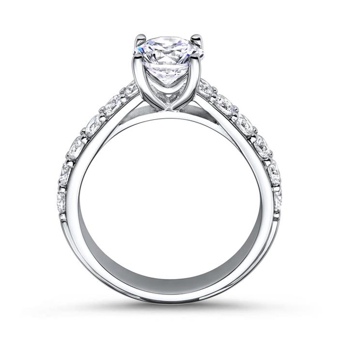 Engagement ring in 925 silver with zirconia