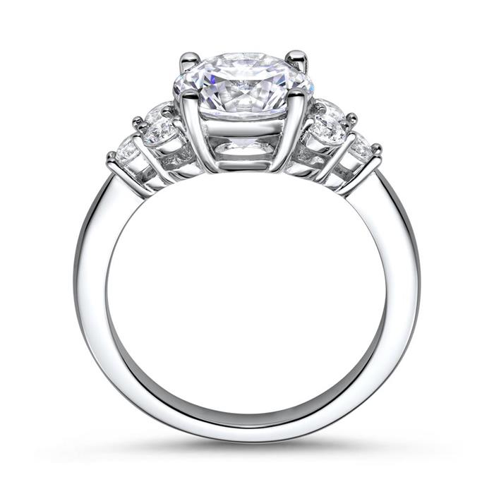 925 silver engagement ring with zirconia