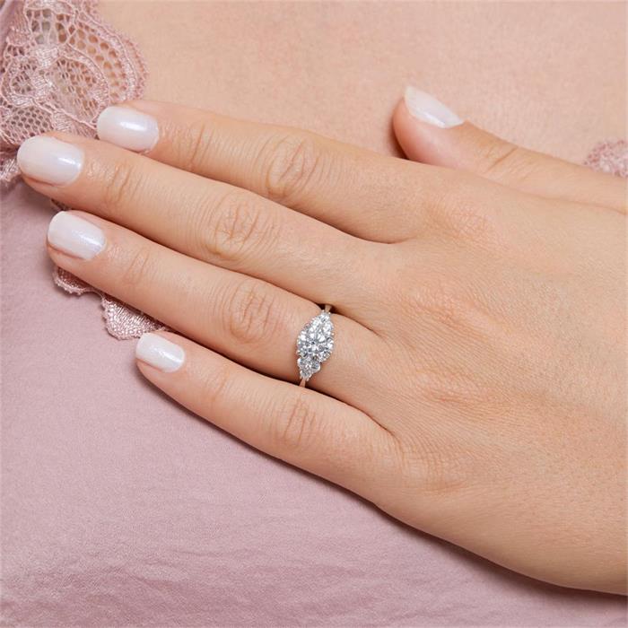 925 silver engagement ring with zirconia