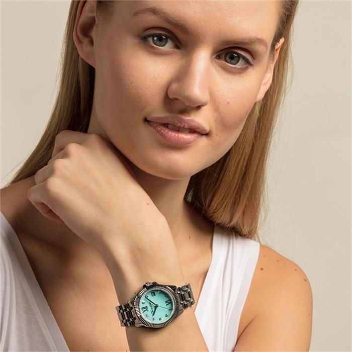 Horloge divine voor dames van roestvrij staal met Zirkonia