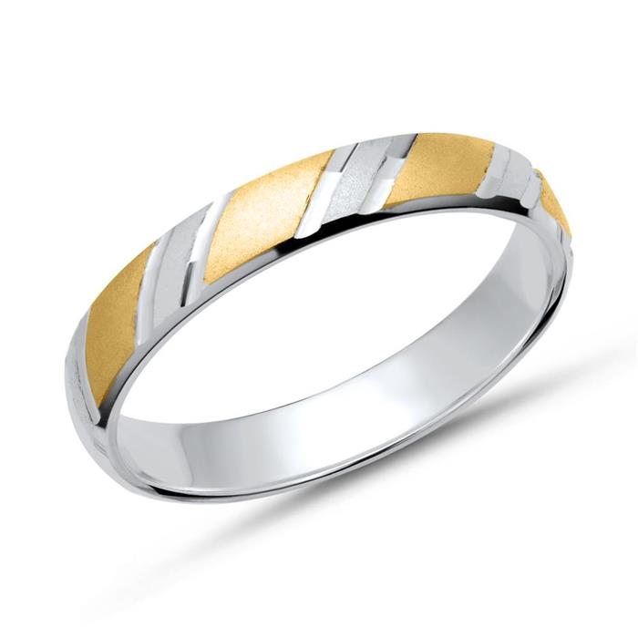 Wedding rings 18ct yellow-white gold with diamond