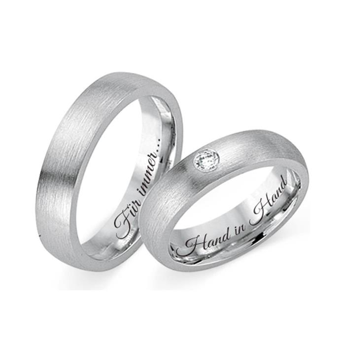 Wedding Rings 18ct White Gold With Diamond