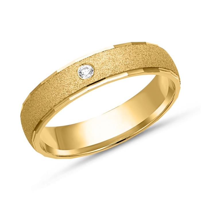 Wedding rings 18ct yellow gold with diamond