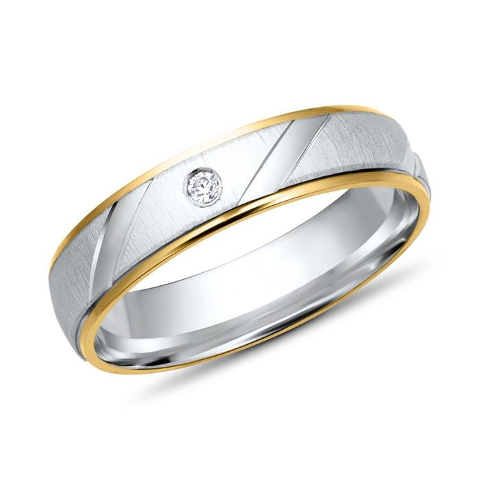 Wedding rings 8ct yellow-white gold with diamond