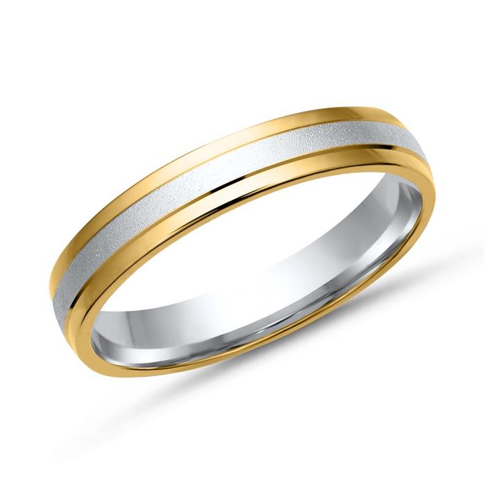 Wedding rings 14ct yellow-white gold 3 diamonds