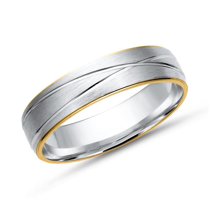 Wedding rings 18ct yellow-white gold 3 diamonds