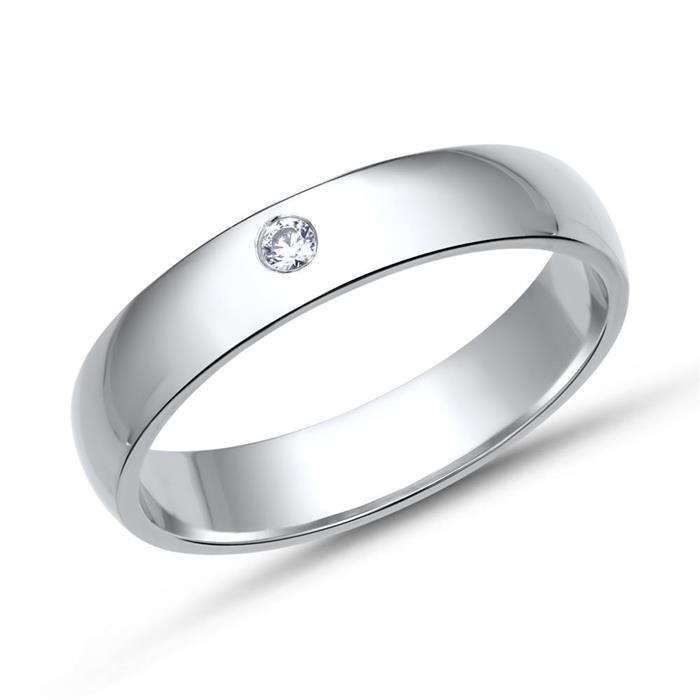 Wedding rings 8ct white gold with diamond