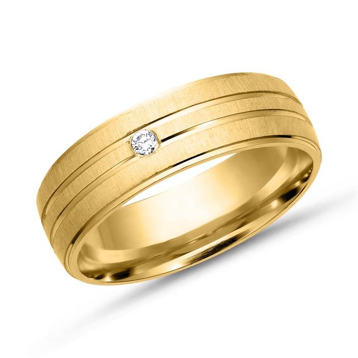 Wedding rings 14ct yellow gold with diamond