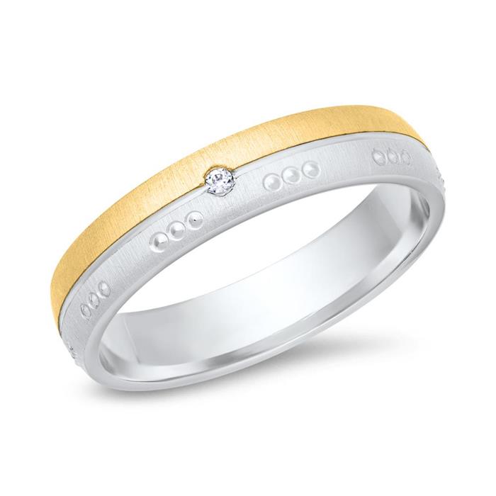 Wedding rings 18ct yellow-white gold with diamond