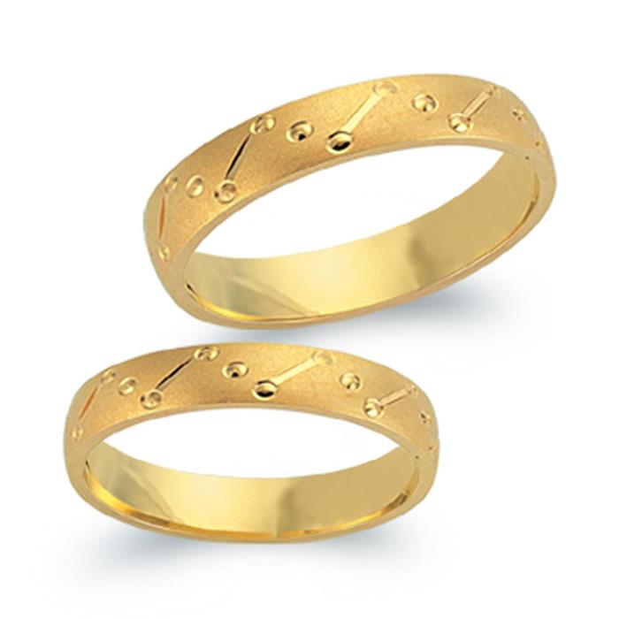 Wedding rings 18ct yellow gold