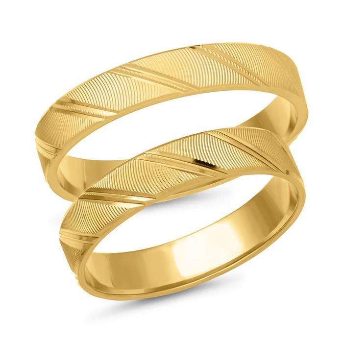 Wedding rings 18ct yellow gold