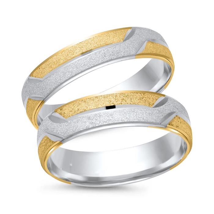 Wedding rings 18ct yellow-white gold