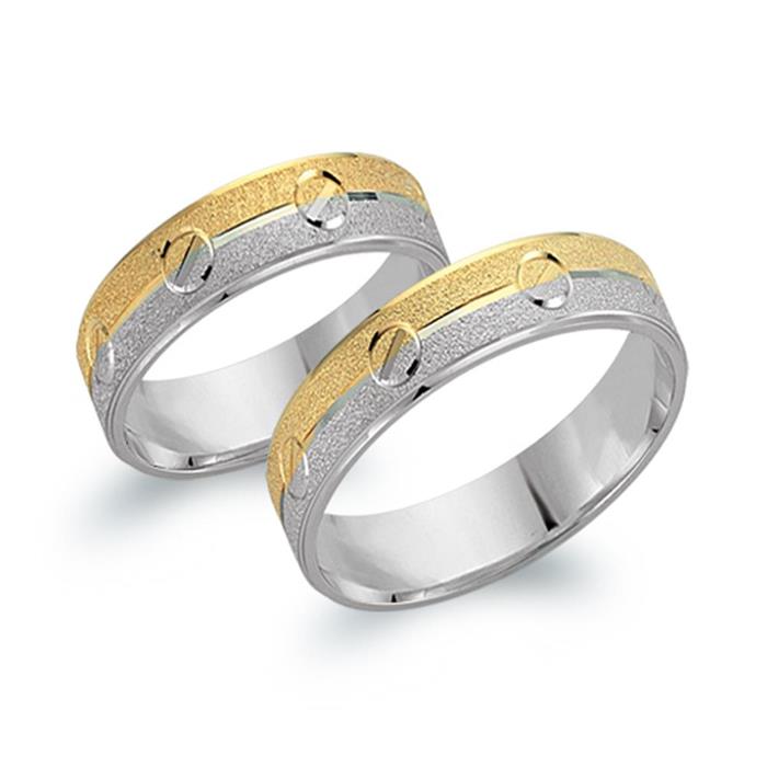 Wedding rings 8ct yellow-white gold